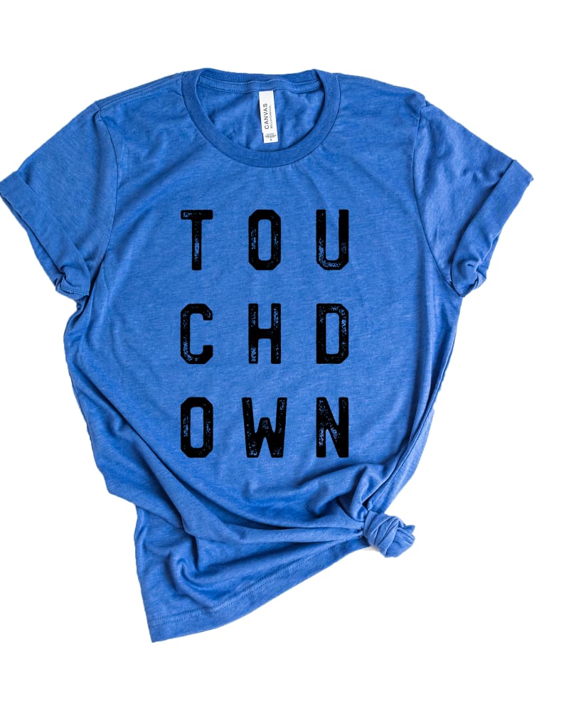 Front of a size L Touchdown Short Sleeve Graphic Tee in Hue by Simply Sage Market. | dia_product_style_image_id:294029